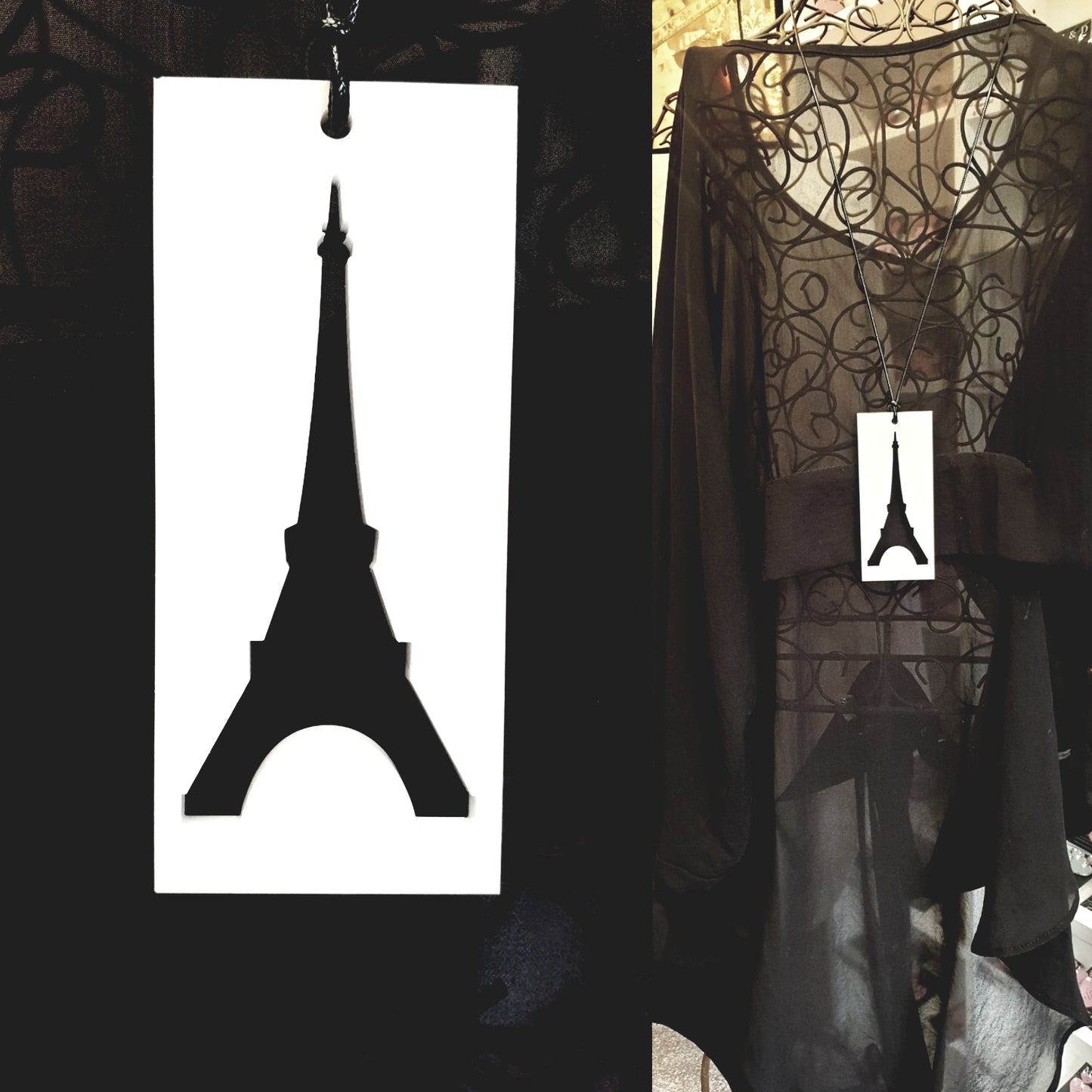 Eiffel Tower Shadow Statement Necklace