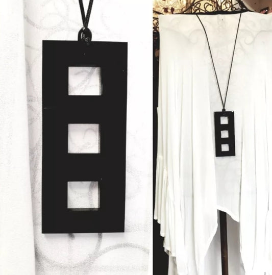 Squares Shadow Statement Necklace