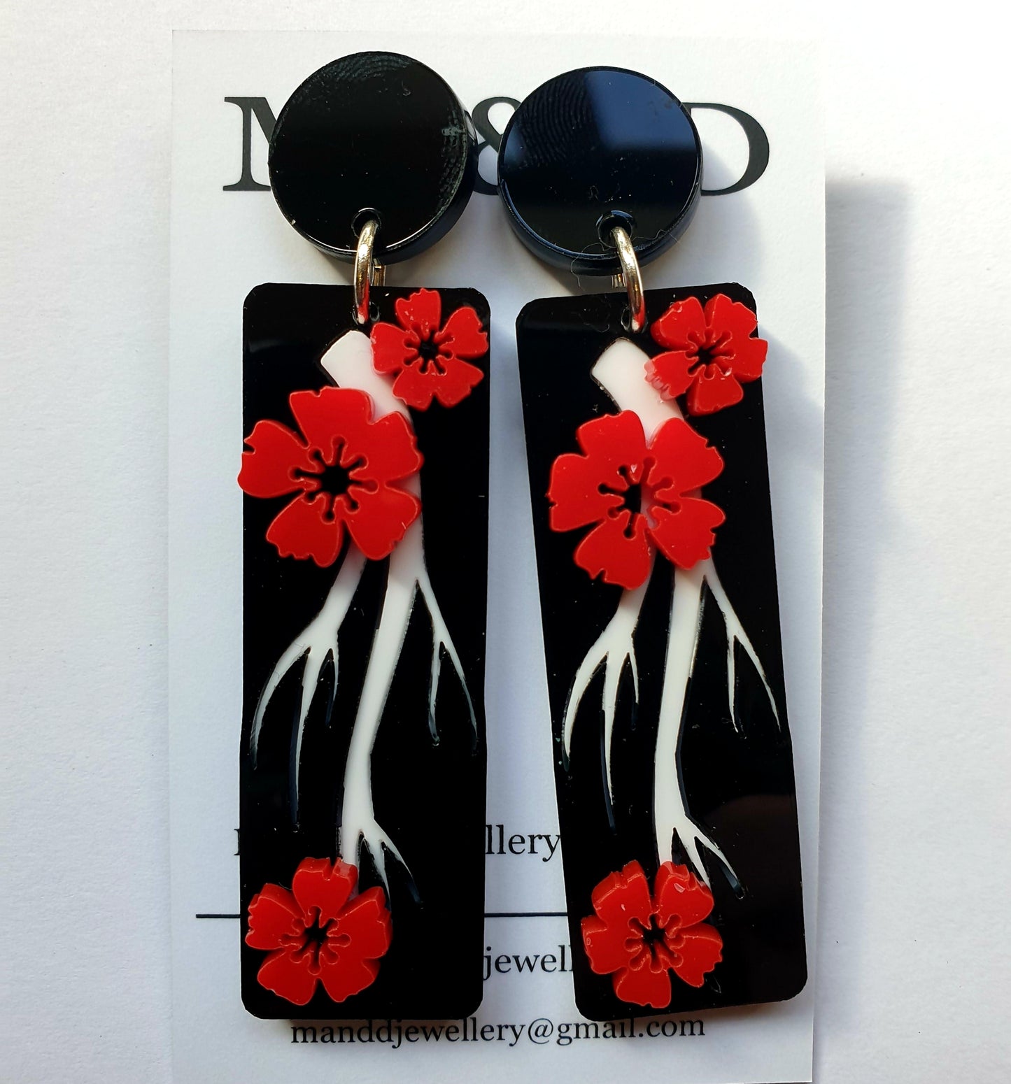 Blossom 3d tile Stud Dangle Earrings