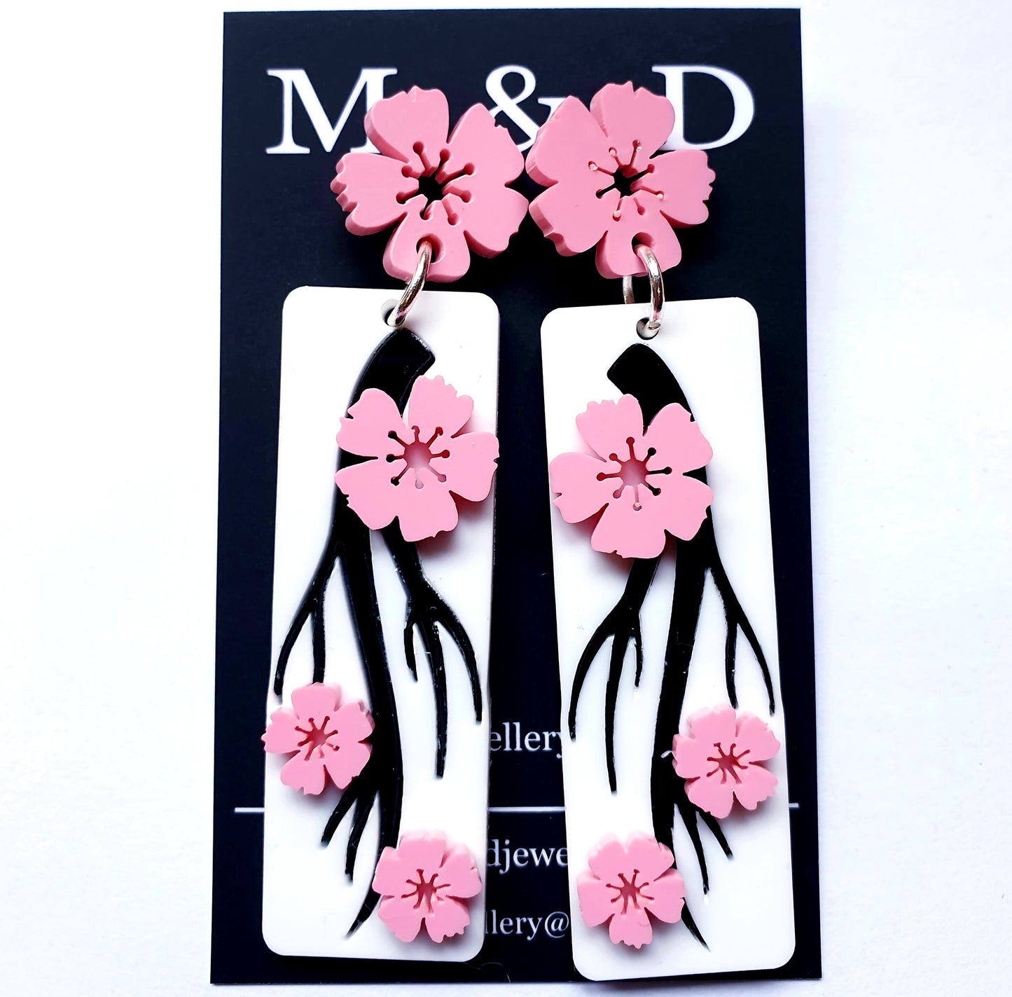 Blossom 3d tile Stud Dangle Earrings