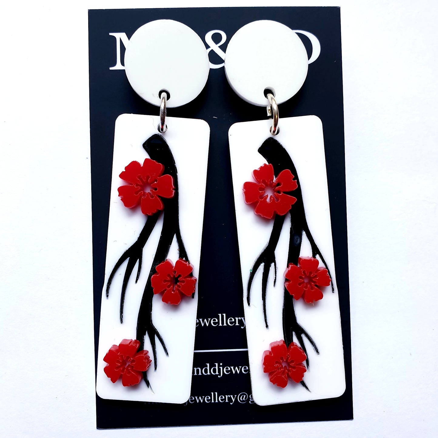 Blossom 3d tile Stud Dangle Earrings