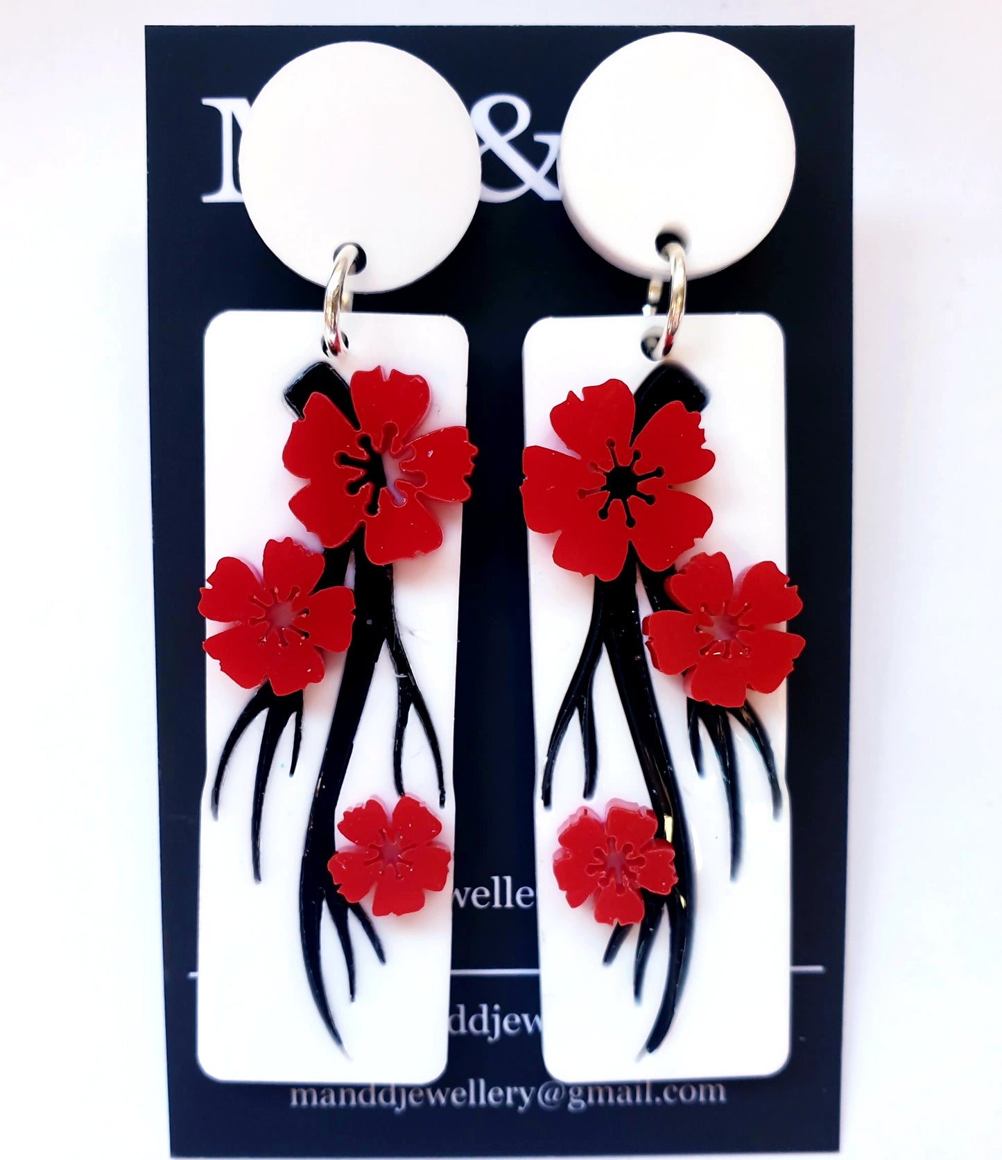 Blossom 3d tile Stud Dangle Earrings