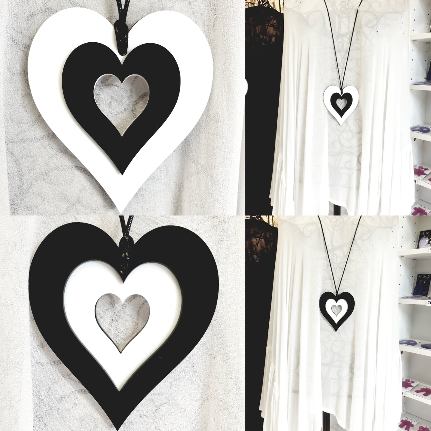 Reversible Heart Statement Necklace