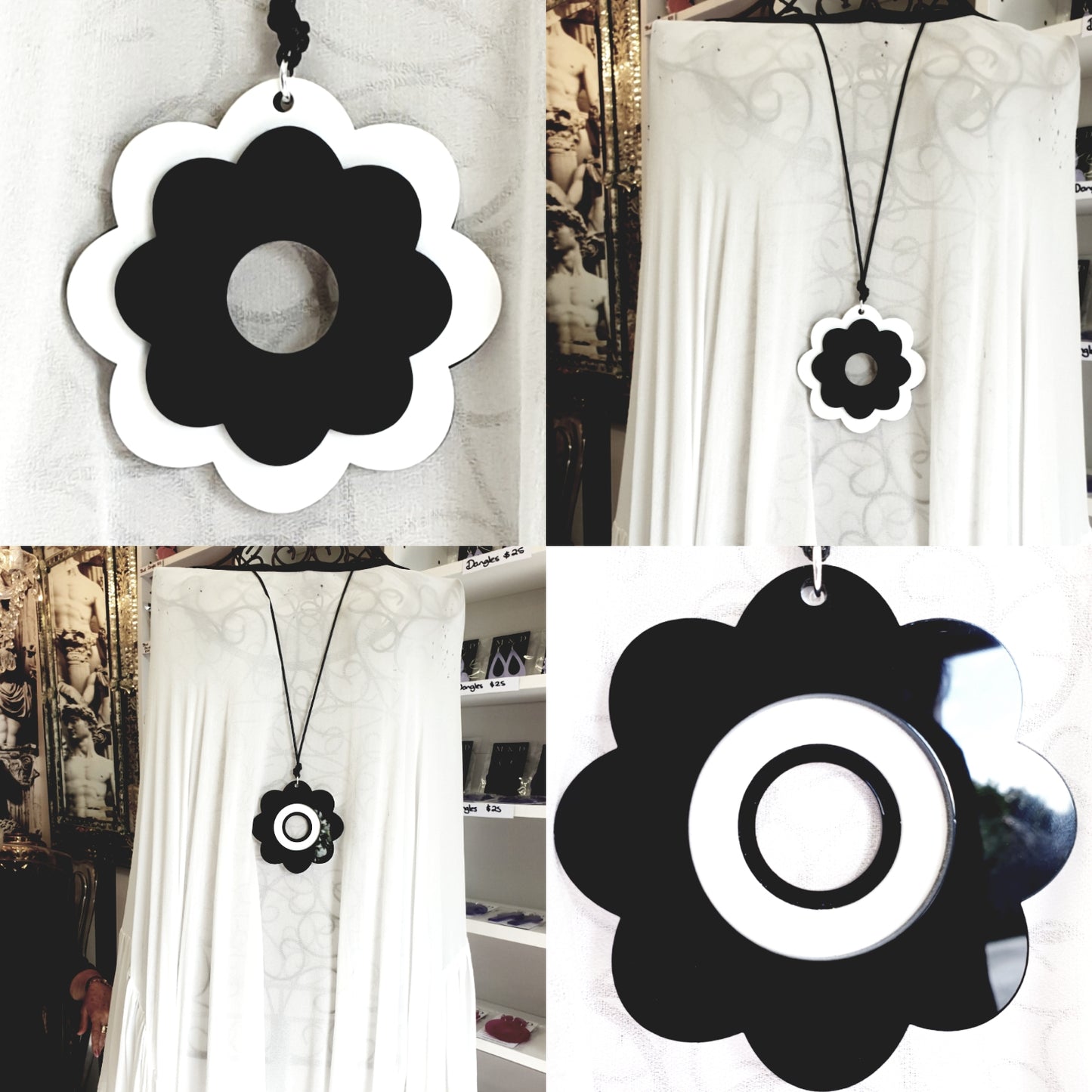 Reversible Flower Power Statement Necklace