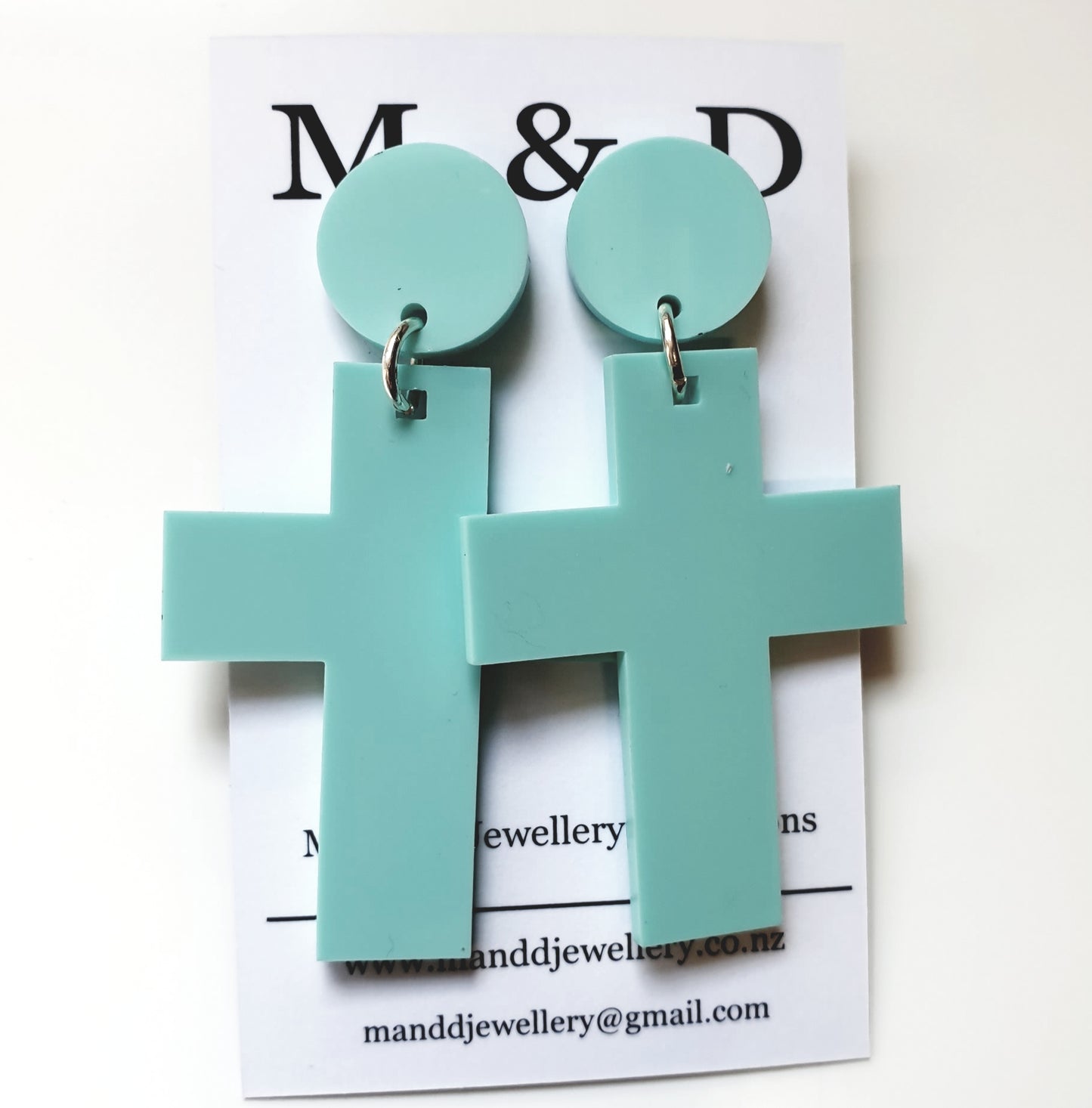 Solid Cross Stud Dangles Earrings