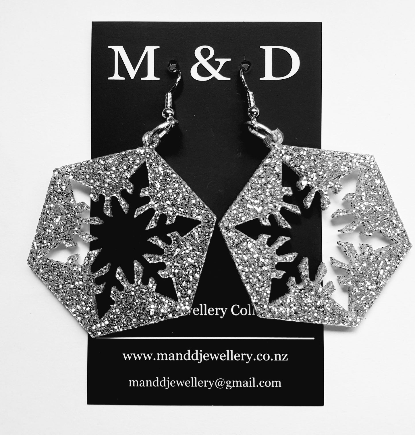 Solid Snowflake Christmas Earrings Dangles