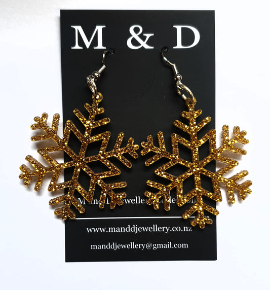 Snowflake Christmas Earrings Dangles