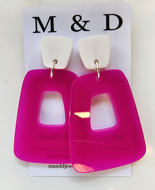 Jelly Block Stud Dangle Earrings