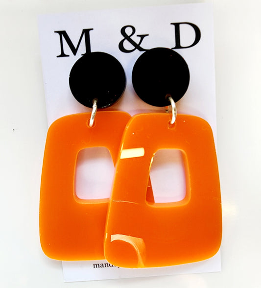 Jelly Block Stud Dangle Earrings