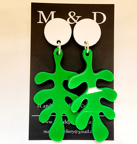 Jelly Fern Stud Dangles