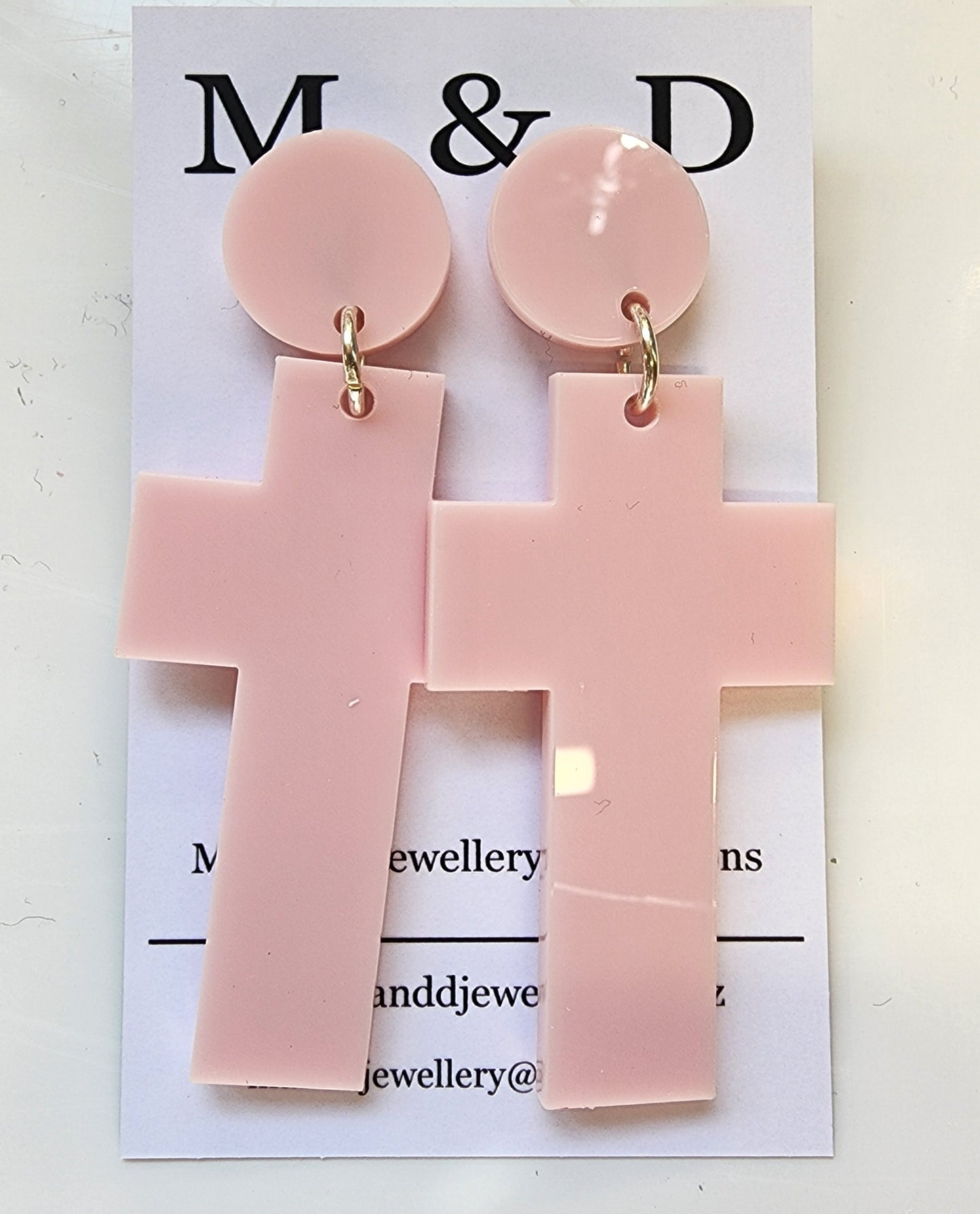 Solid Cross Stud Dangles Earrings