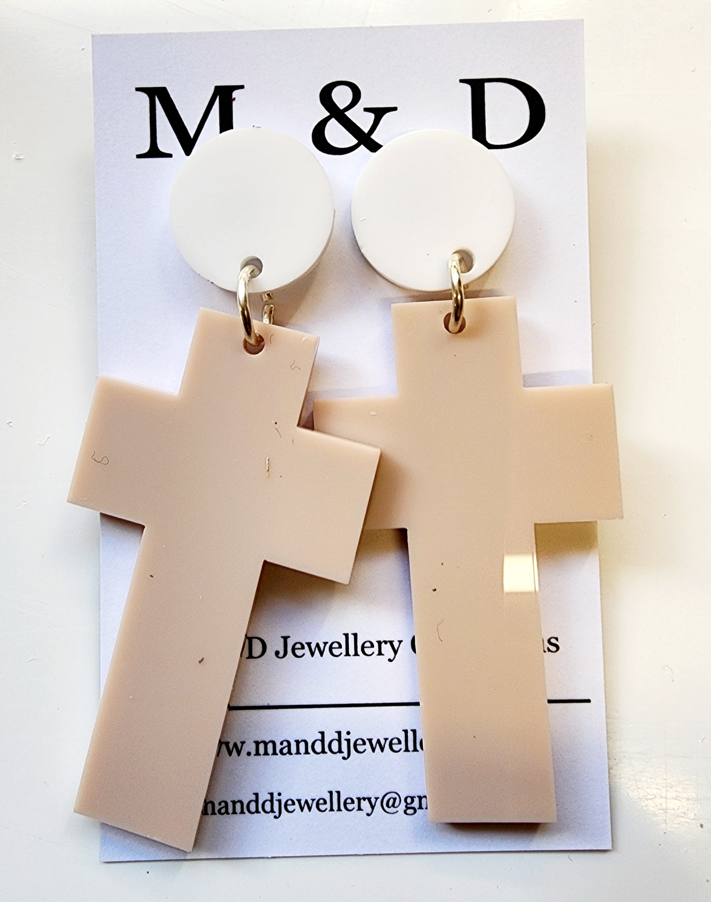 Solid Cross Stud Dangles Earrings