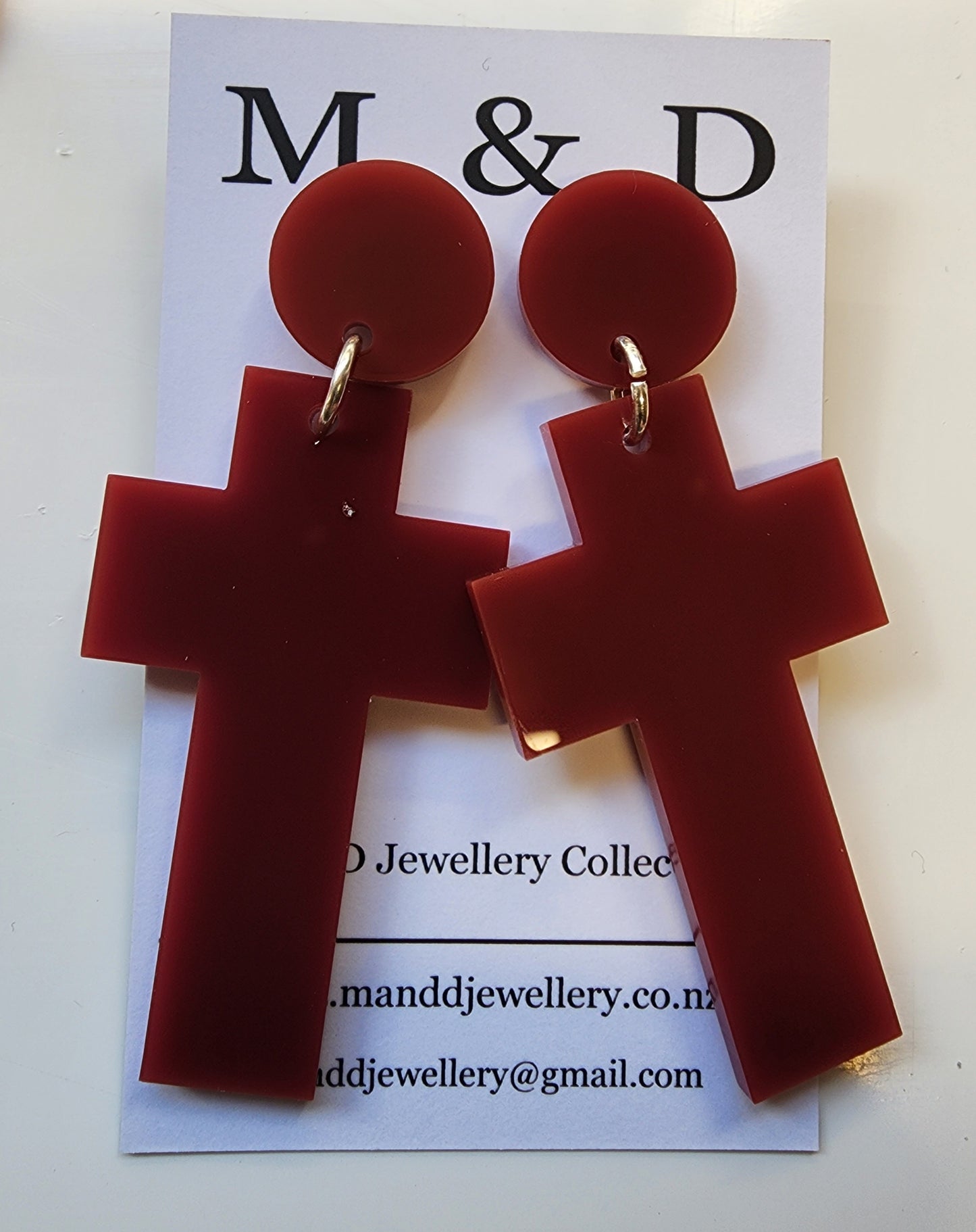 Solid Cross Stud Dangles Earrings