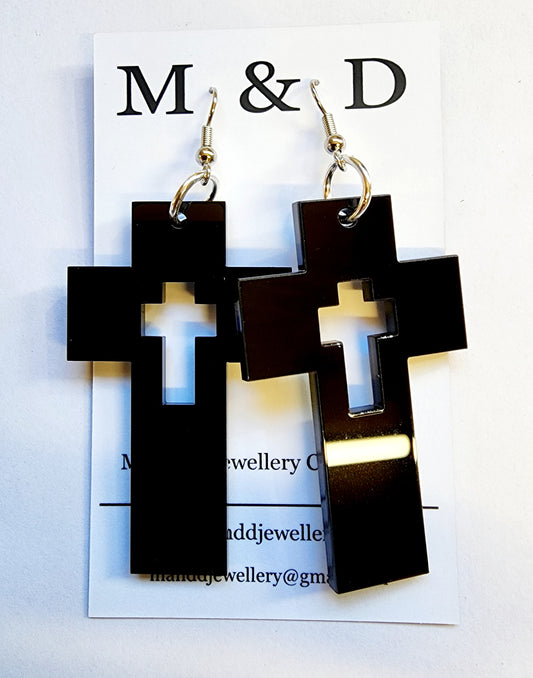 Cross with cutout Cross Dangles Earrings DcoC