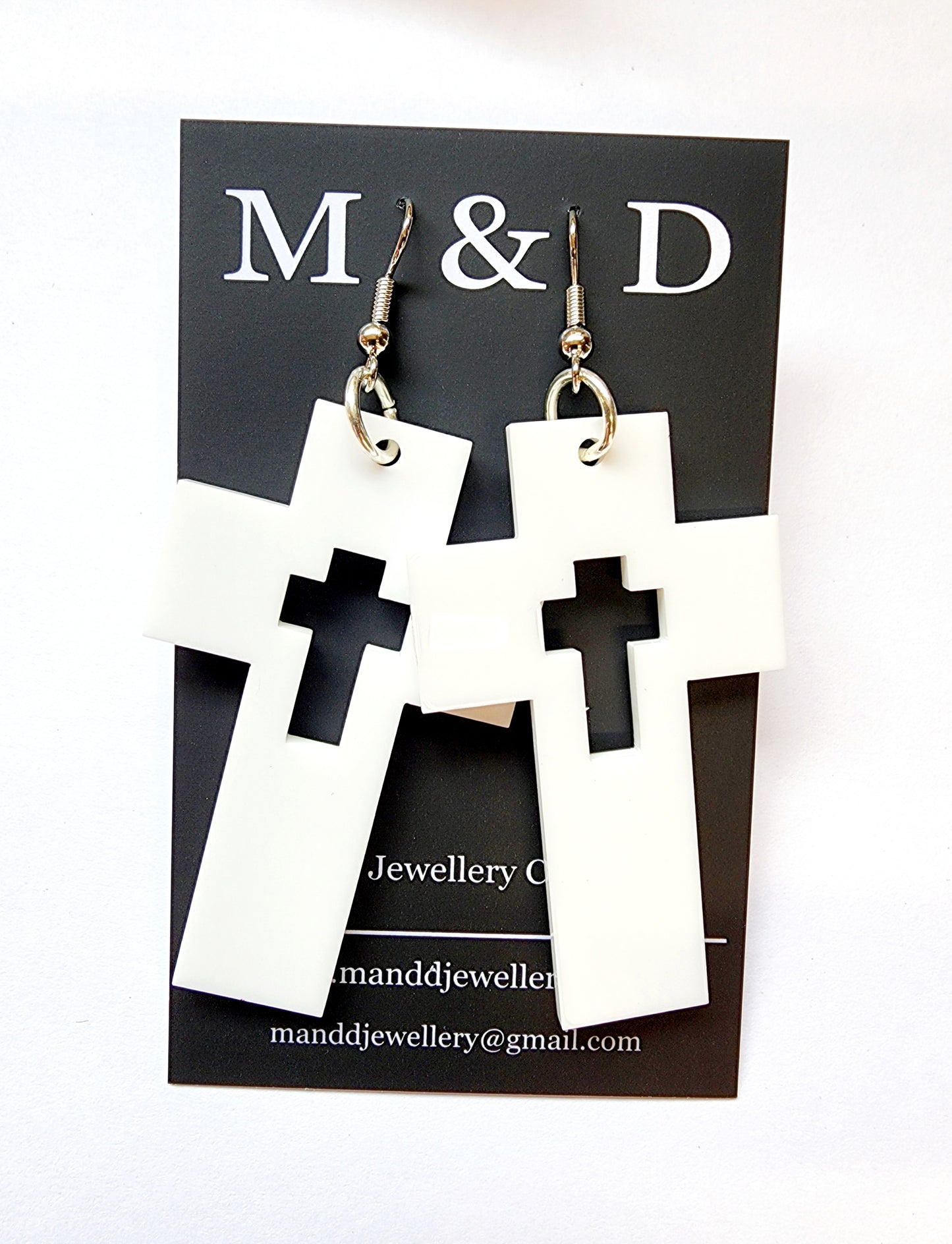 Cross with cutout Cross Dangles Earrings DcoC