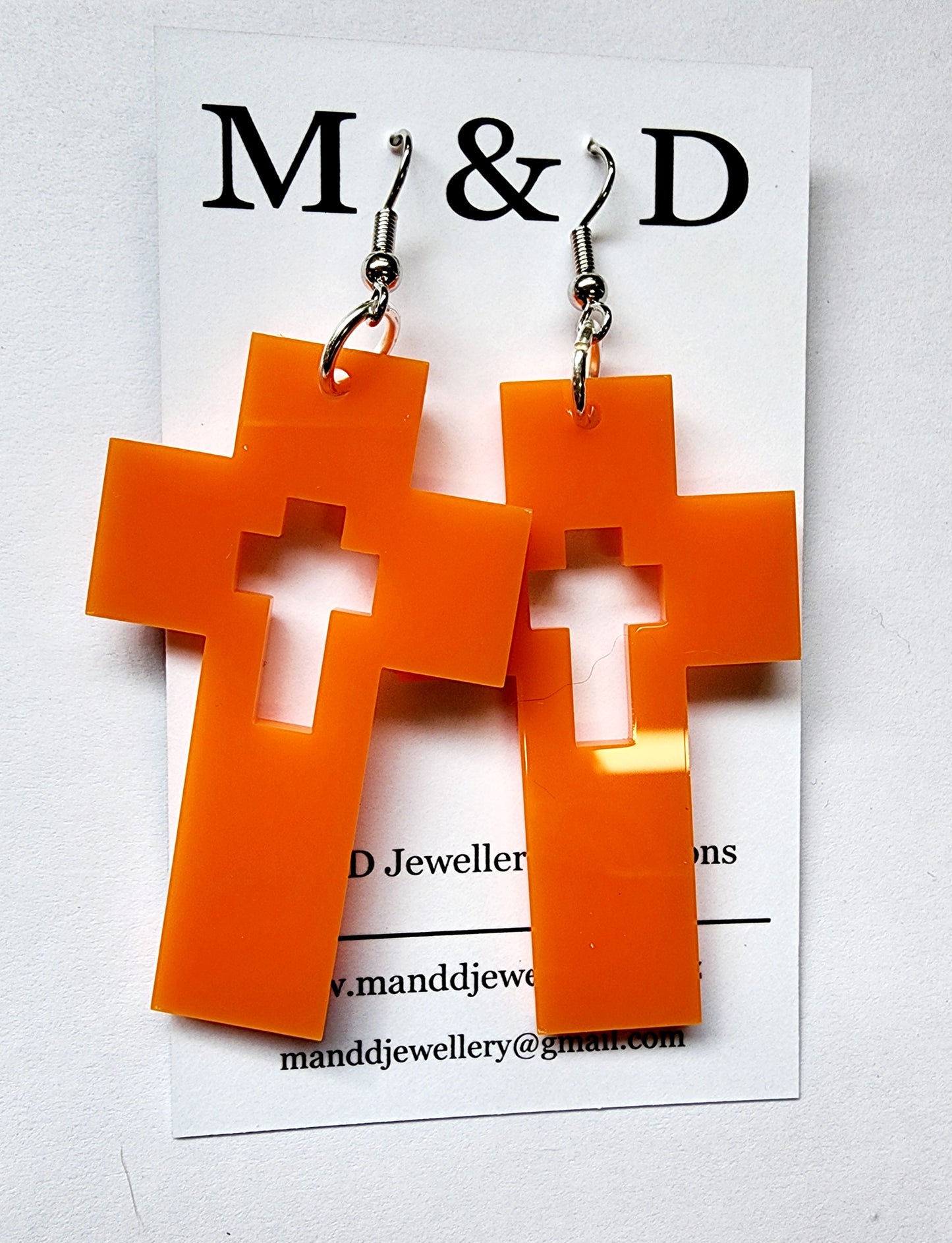 Cross with cutout Cross Dangles Earrings DcoC