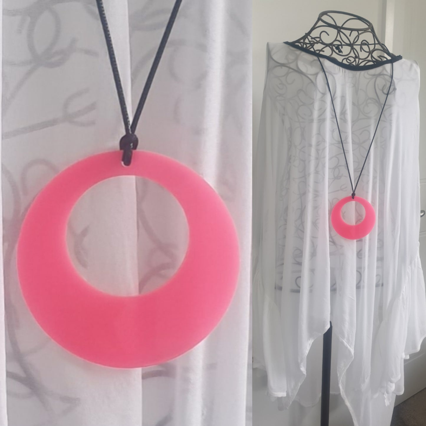 Offset Circle Statement Necklace