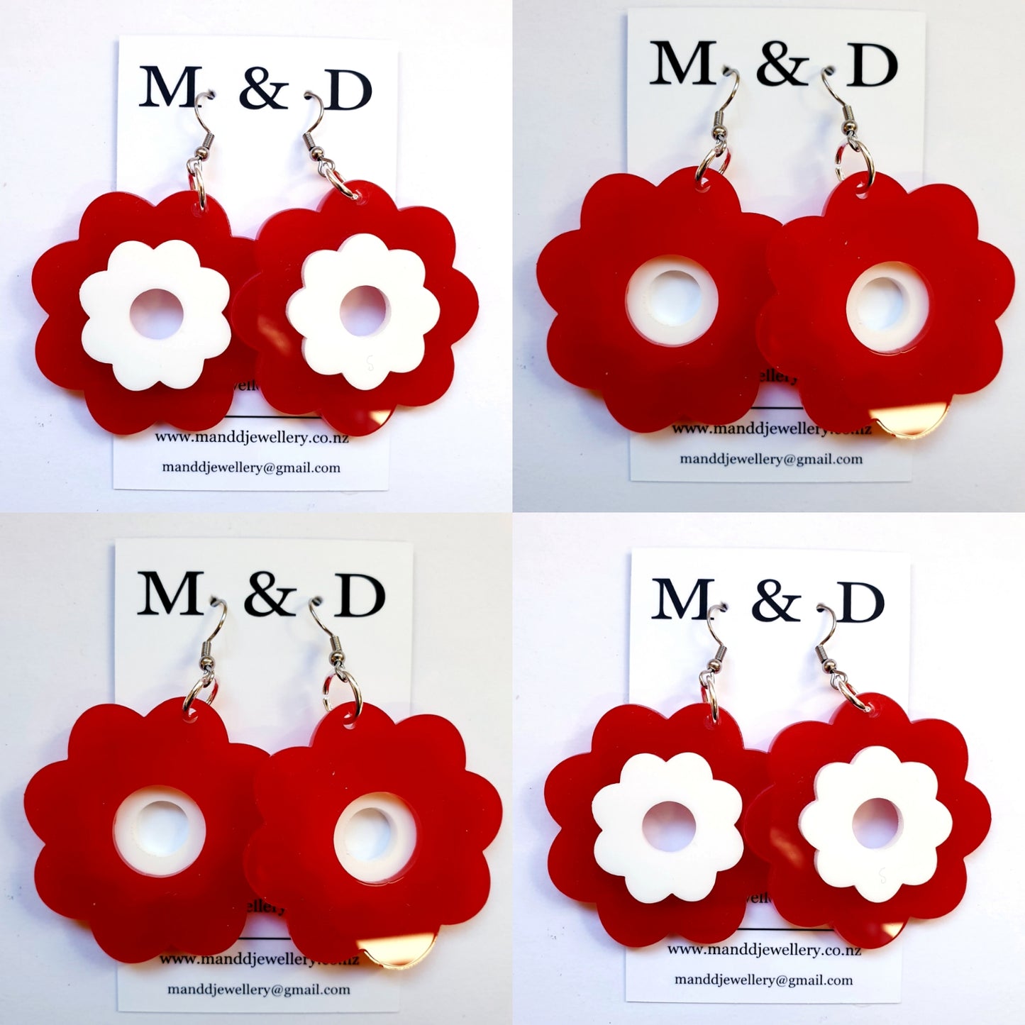 Flower Power 3D Earrings Dangles