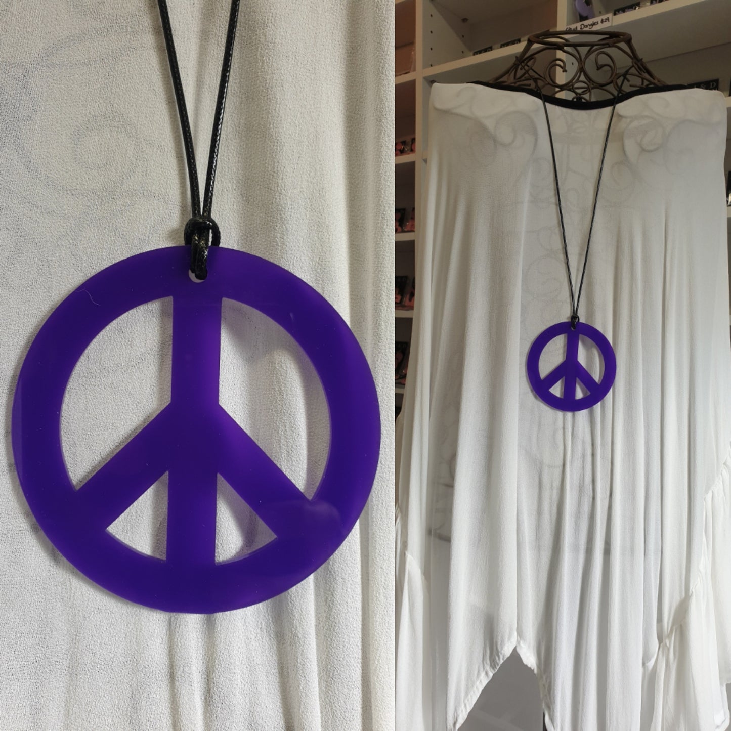 Peace Sign Statement Necklace