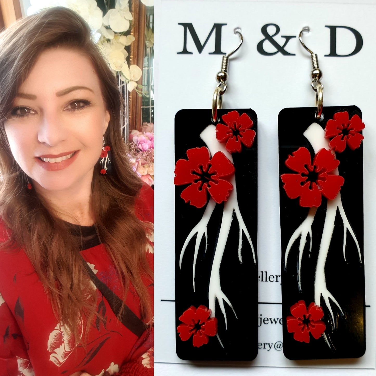 Blossom 3d Tile Dangles Earrings