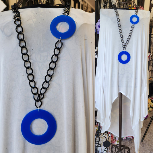 Chained Statement Necklace Circles  ChC