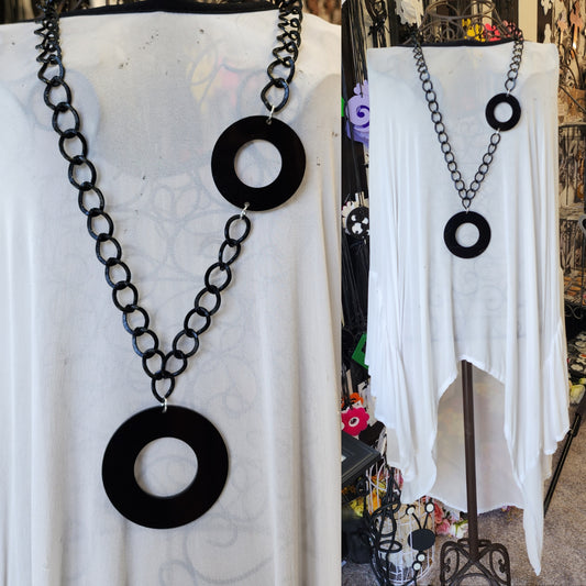 Chained Statement Necklace Circles  ChC