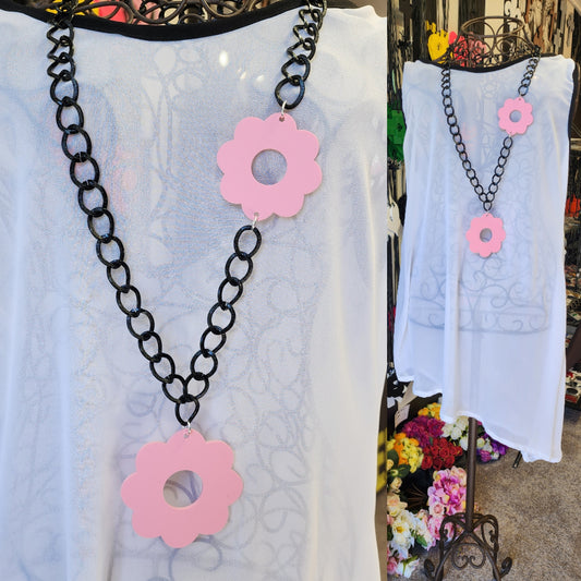 Flower Power Chained Statement Necklace ChFP