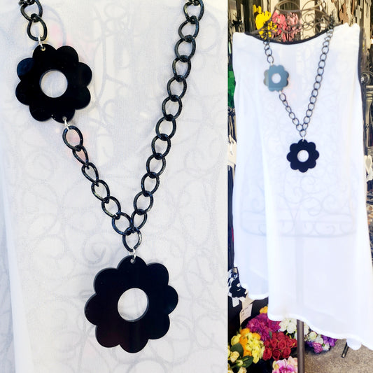 Flower Power Chained Statement Necklace ChFP