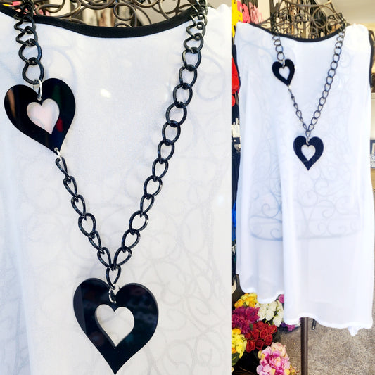 Heart Chained Statement Necklace ChH