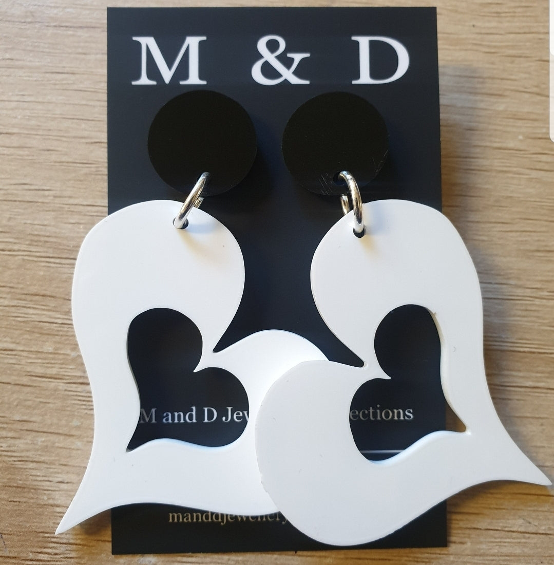 Heart Stud Dangle Earrings