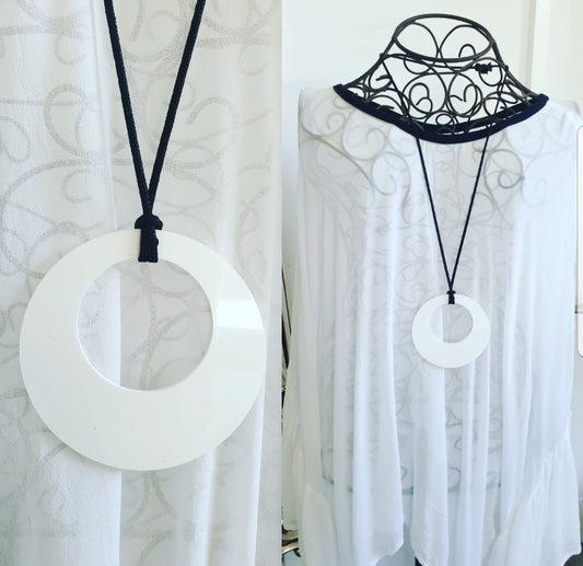 Offset Circle Statement Necklace