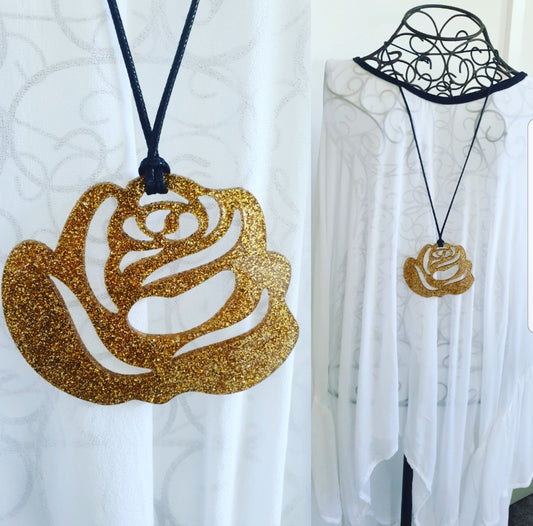 Glitter Rose Necklace