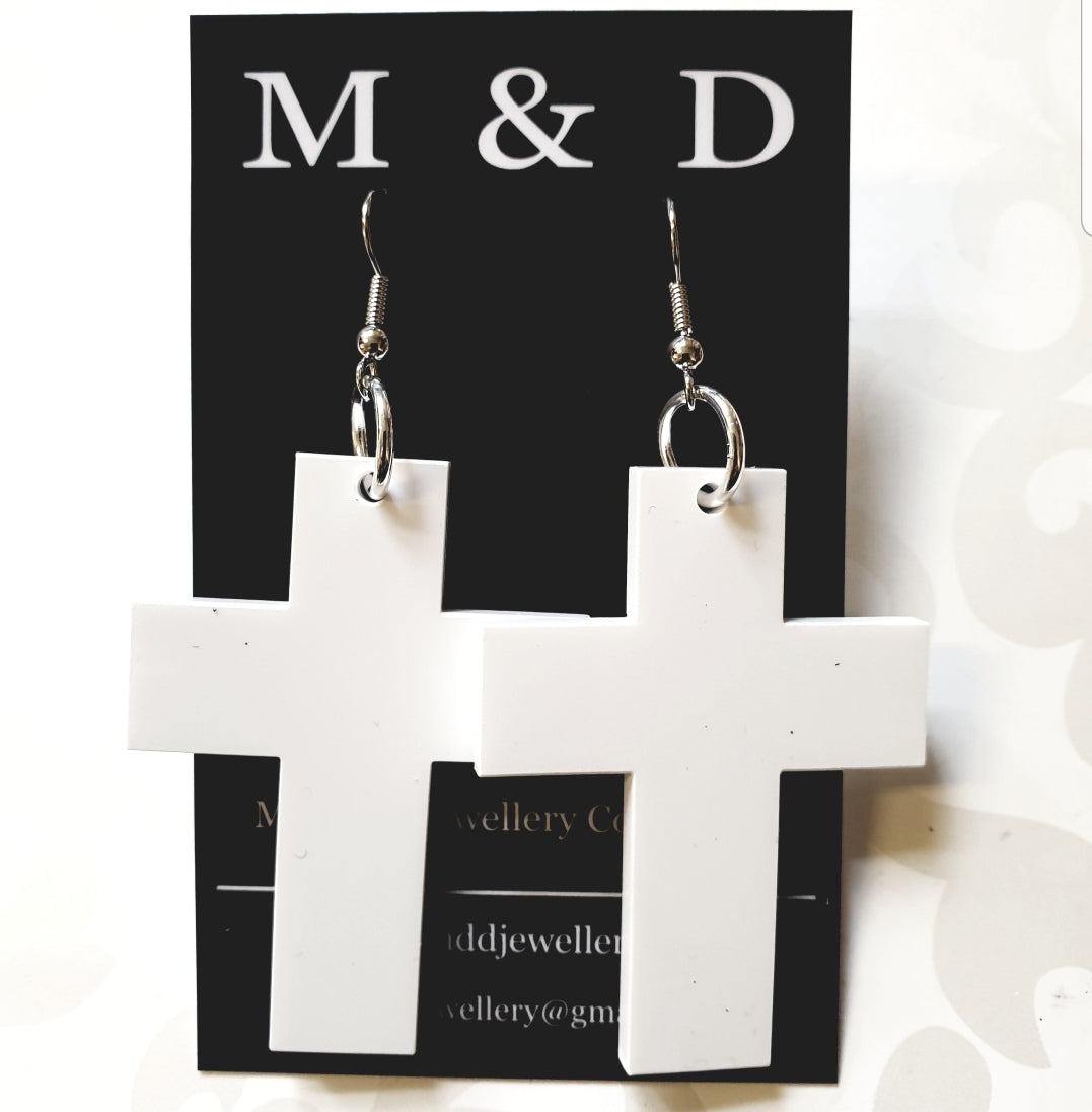 Solid Cross Earrings Dangles