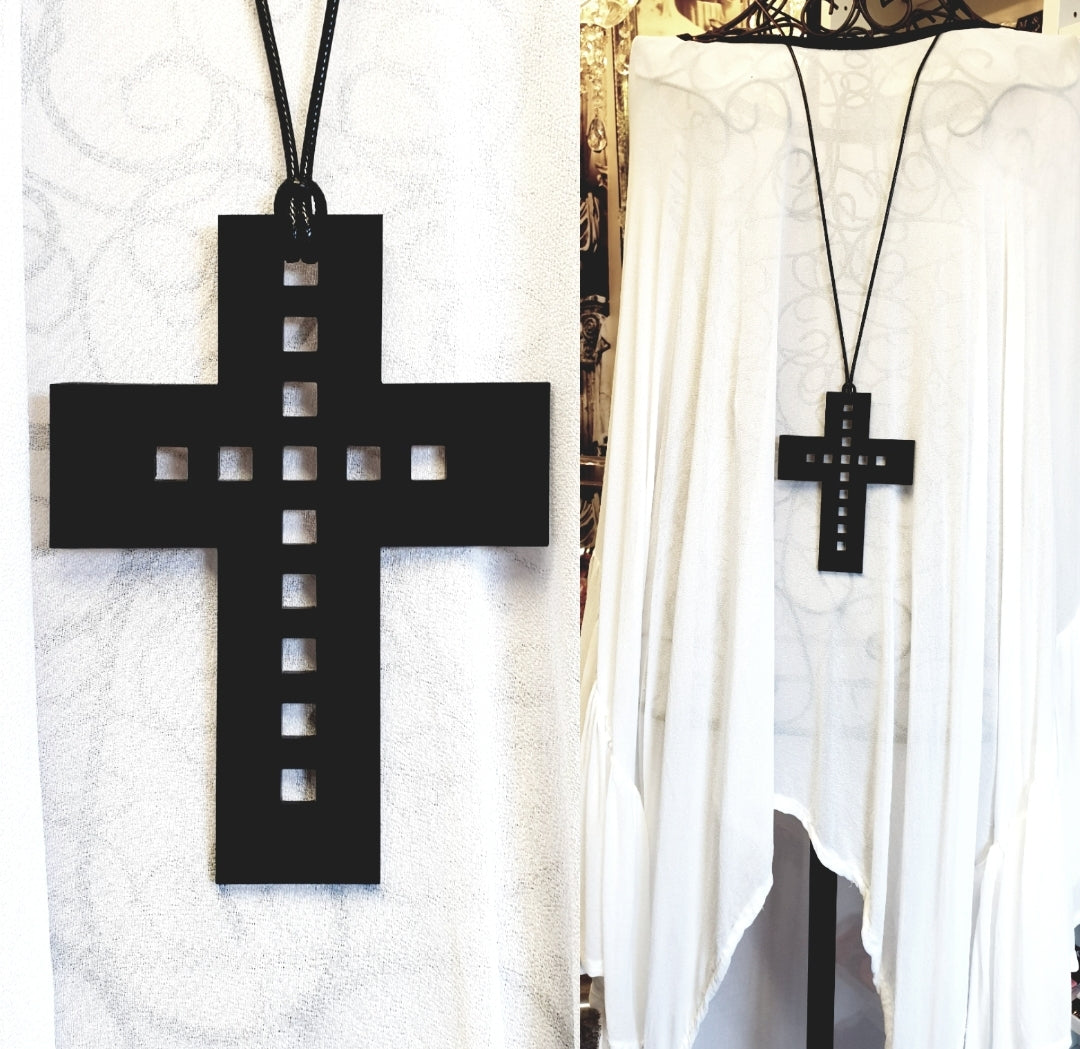 Ladder Cross Statement Necklace