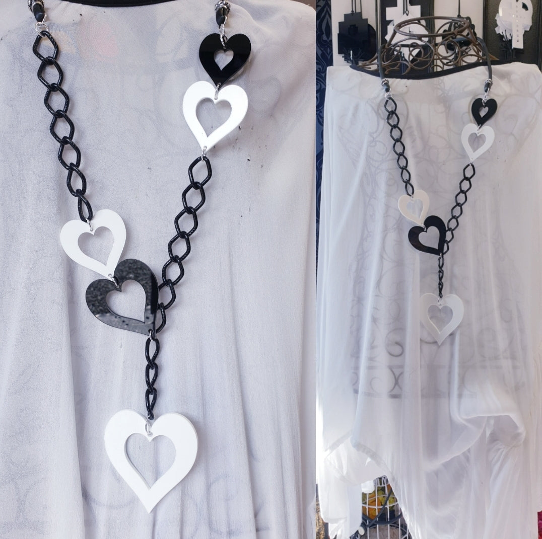 Lariat Hearts Statement Necklace