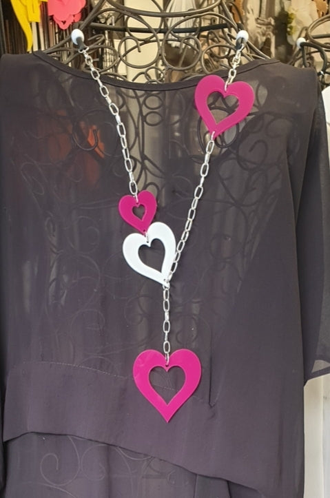 Lariat Hearts Statement Necklace