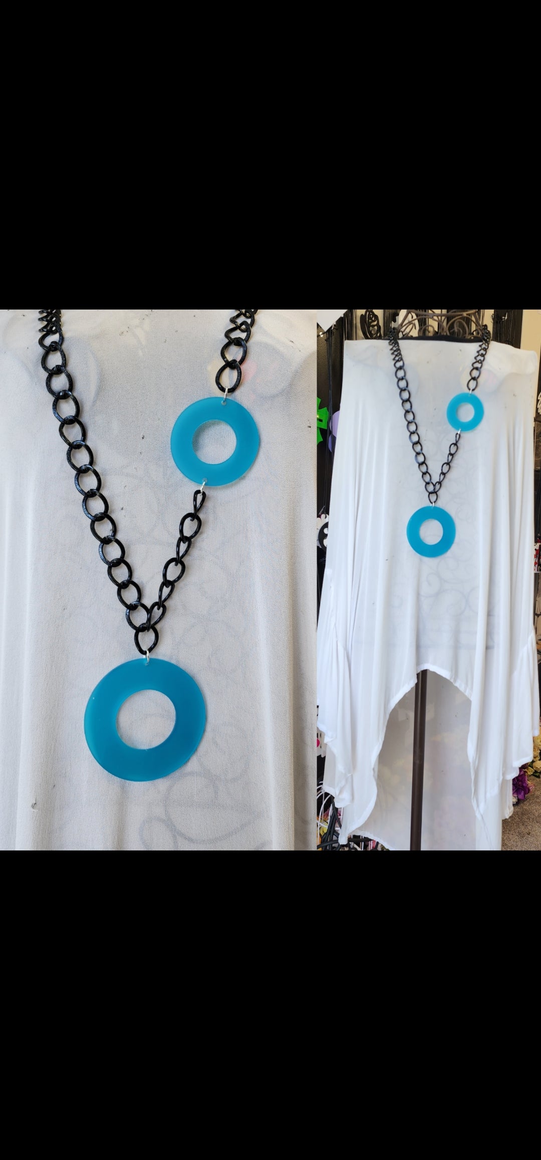 Chained Statement Necklace Circles  ChC